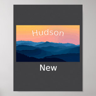 Hudson New Hampshire Berg Zonsondergang Thuisstad Poster