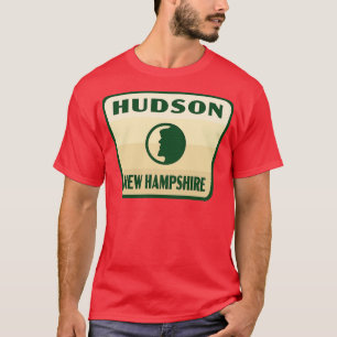 Hudson New Hampshire Retro Badge Tan T-shirt