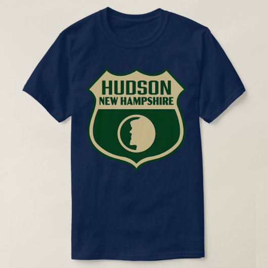 Hudson New Hampshire Retro Shield Tan T-shirt (Design voorkant)