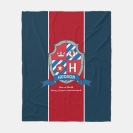 Hudson of letter H naam betekent ridders schild Fleece Deken