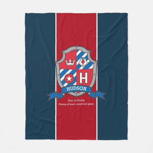 Hudson of letter H naam betekent ridders schild Fleece Deken (Voorkant)