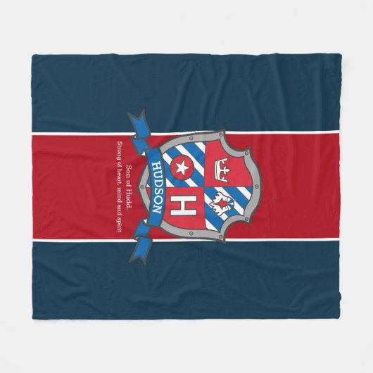 Hudson of letter H naam betekent ridders schild Fleece Deken (Voorkant (Horizontaal))