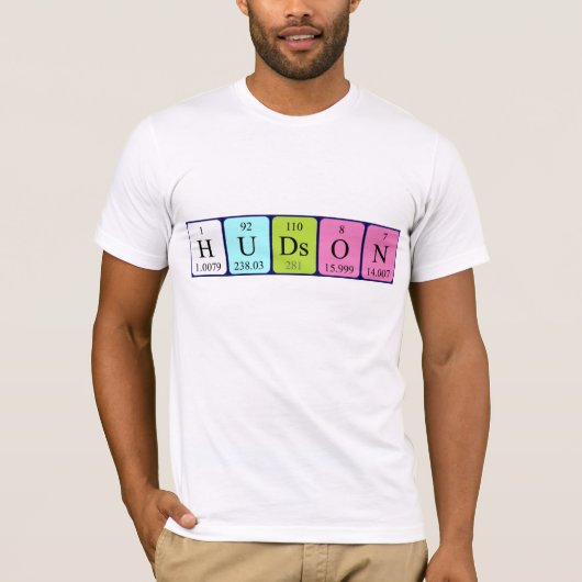 Hudson periodiek tabel naam shirt (Voorkant)