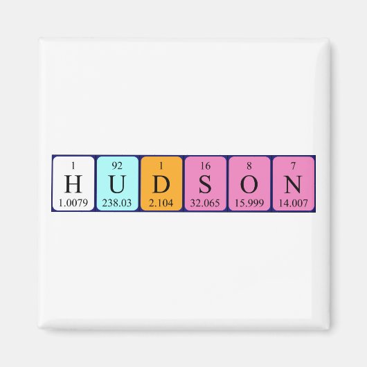 Hudson periodiek table name magnet (Voorkant)