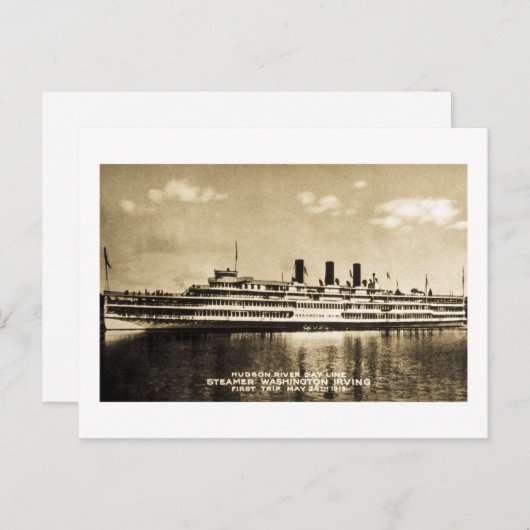 Hudson River Day Line Steamer Washington Irving Briefkaart (Voorkant / Achterkant)