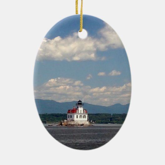 Hudson River Lighthouse Keramisch Ornament (Achterkant)