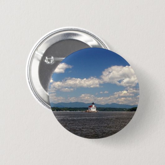 Hudson River Lighthouse Ronde Button 5,7 Cm (Voorkant /achterkant)