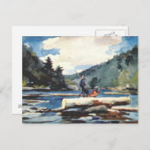 Hudson River, Logging door Winslow Homer 1897 Briefkaart (Voorkant / Achterkant)