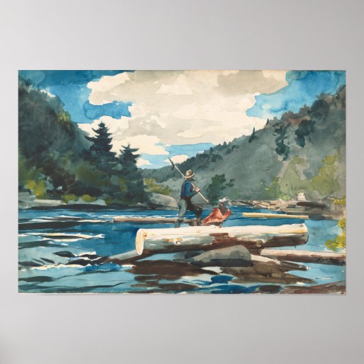 Hudson River Logging Winslow Homer Fine Art Poster (Voorkant)