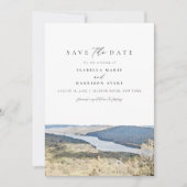 HUDSON RIVER New York Waterverf Save the Date Inv Kaart (Voorkant)