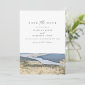 HUDSON RIVER New York Waterverf Save the Date Inv Kaart (Staand voorkant)
