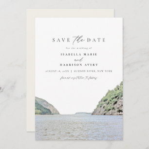 HUDSON RIVER New York Waterverf Save the Date Kaart