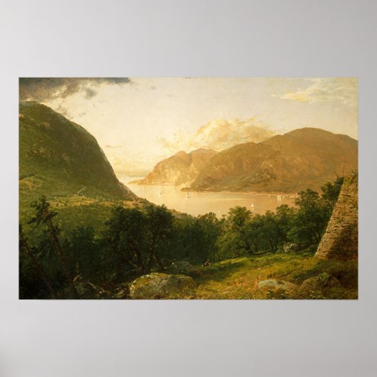 Hudson River Scene door John Frederick Kensett Poster (Voorkant)