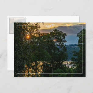Hudson River Summer Evening W/Border Briefkaart