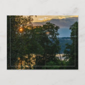 Hudson River Summer Evening W/Border Briefkaart (Voorkant)