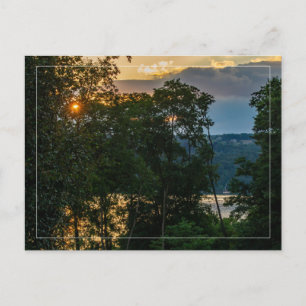 Hudson River Summer Evening W/Border Briefkaart