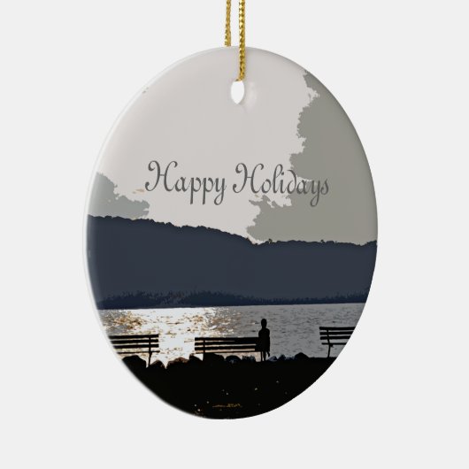 Hudson River Sunset Keramisch Ornament (Rechts)