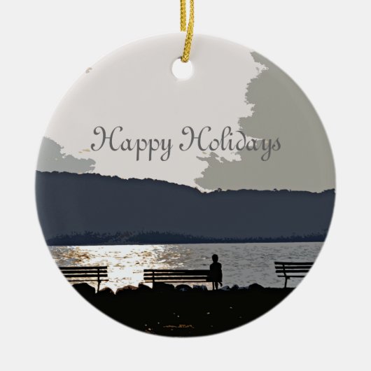 Hudson River Sunset Keramisch Ornament (Voorkant)