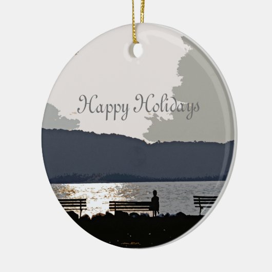 Hudson River Sunset Keramisch Ornament (Links)