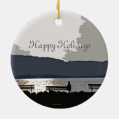 Hudson River Sunset Keramisch Ornament (Achterkant)