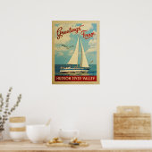 Hudson River Valley Poster Sailboat NY (Keuken)