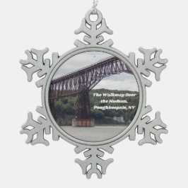 Hudson River Walkway met kerstversiering Tin Sneeuwvlok Ornament