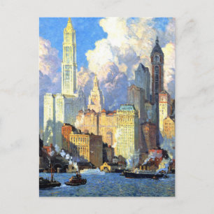 Hudson River Waterfront - Colin Campbell Cooper Briefkaart