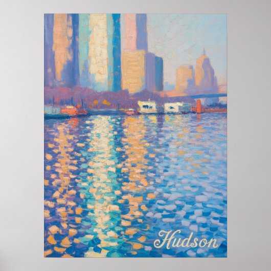 Hudson Rivier Impasto Impressionisme Poster (Voorkant)