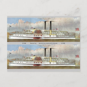 Hudson Steamer 1877 Bladwijzer Briefkaart