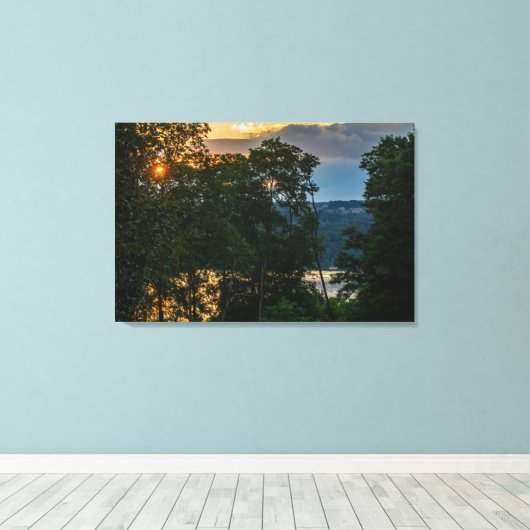 Hudson Summer Evening Canvas Afdruk (Insitu (Houten vloer))