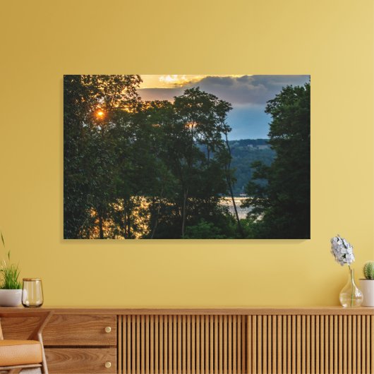 Hudson Summer Evening Canvas Afdruk (Insitu (Woonkamer))