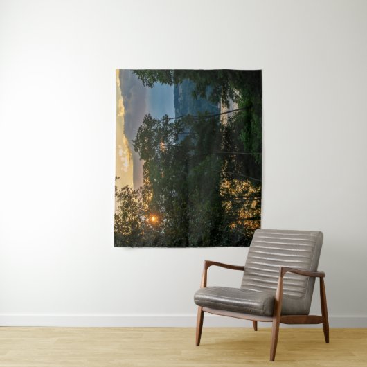 Hudson Summer Evening Wandkleed (In situ)