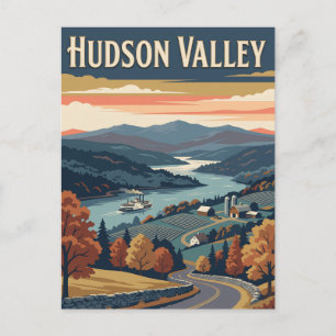 Hudson Valley New York Rivier Vintage Poster Briefkaart