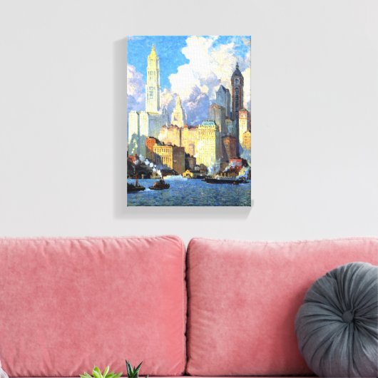  Hudson Waterfront Canvas Afdruk (Insitu (Woonkamer))