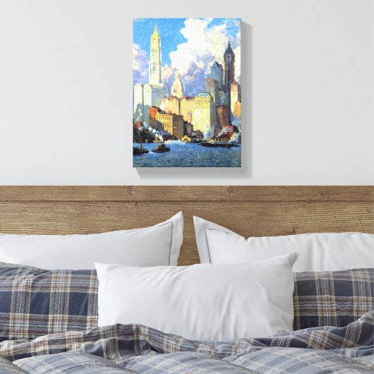  Hudson Waterfront Canvas Afdruk (Insitu (Slaapkamer))