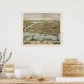 Hudson, WI Panoramic Map - 1870 Poster (Keuken)