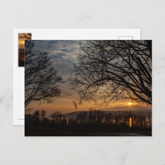 Hudson Winter Sunset Briefkaart (Voorkant / Achterkant)