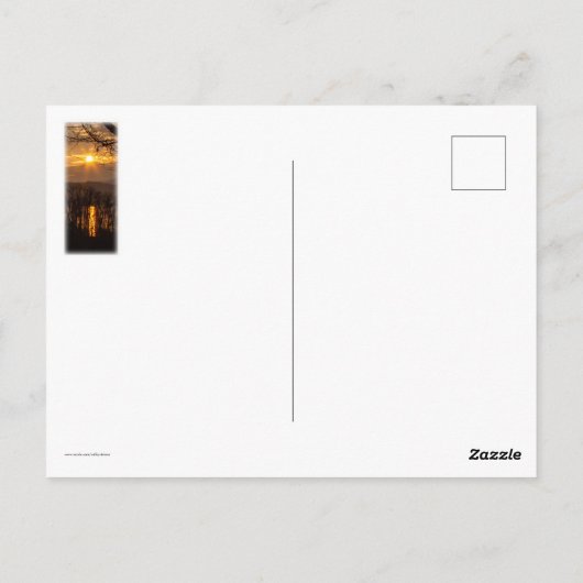 Hudson Winter Sunset Briefkaart (Achterkant)