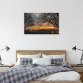 Hudson Winter Sunset Canvas Afdruk (Insitu (Slaapkamer))