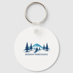 Hudson Wisconsin Ski Resort Skiën Skier _1 Sleutelhanger