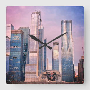 Hudson Yard Manhattan New York Vierkante Klok