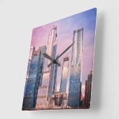 Hudson Yard Manhattan New York Vierkante Klok (Hoek)