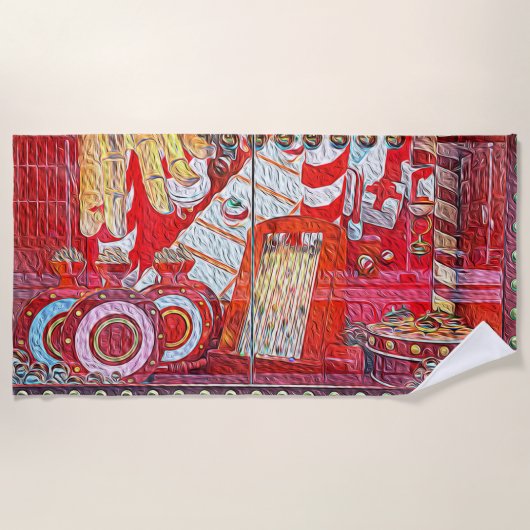 Hudson's baai Gift Shop of kerstkeukenhanddoek Strandlaken (Voorkant)