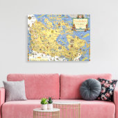 Hudson's Bay Company - Kaart van Canada Canvas Afdruk (Insitu (Woonkamer))