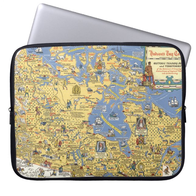 Hudson's Bay Company - Kaart van Canada Laptop Sleeve (Voorkant)