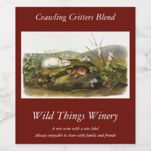 Hudson's Bay (Ungava Collared) Lemming van Audubon Wijn Etiket