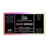 Hue Pink Oranje Holographic Hair Serum Labels (Voorkant)