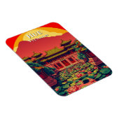 Hue Vietnam Pagoda Travel Retro Magneet (Rechterzijde)