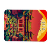Hue Vietnam Pagoda Travel Retro Magneet (Horizontaal)