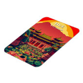 Hue Vietnam Pagoda Travel Retro Magneet (Linkerzijde)